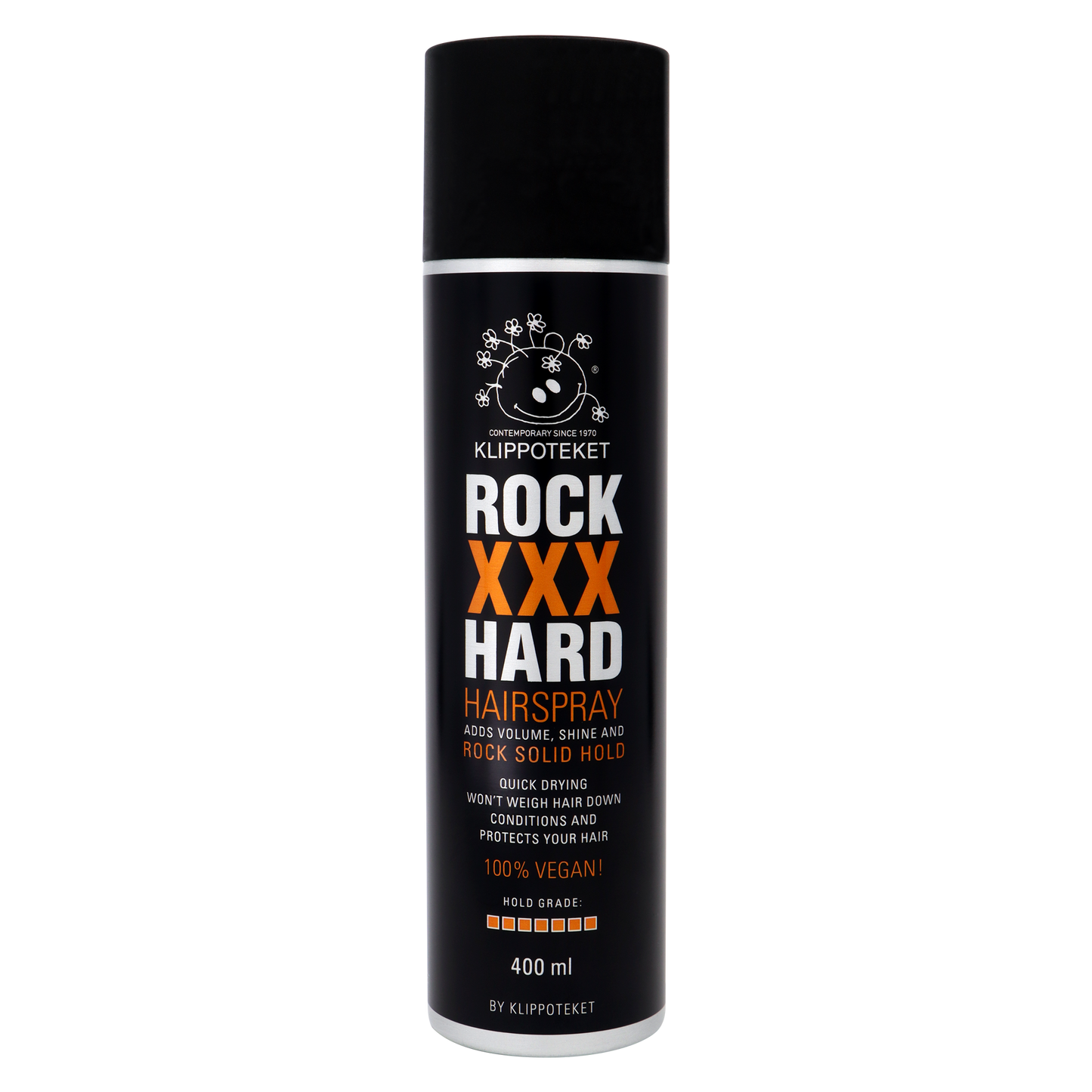 KLIPPOTEKET Rock Hard Svart Hårspray 400ml